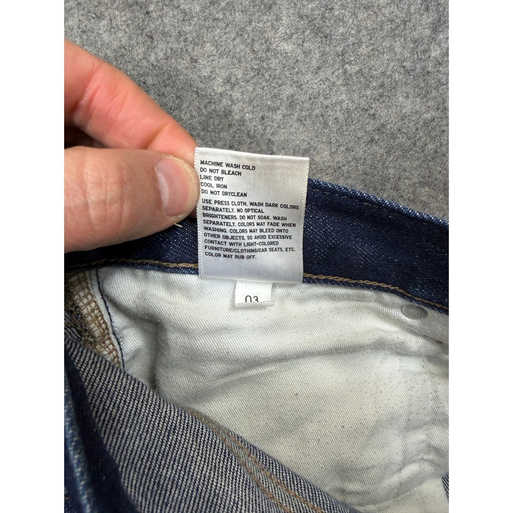 Uniqlo Selvedge Jeans Mens 32x33 Blue Slim Straight Kaihara Japanese Raw Denim - Picture 10 of 15